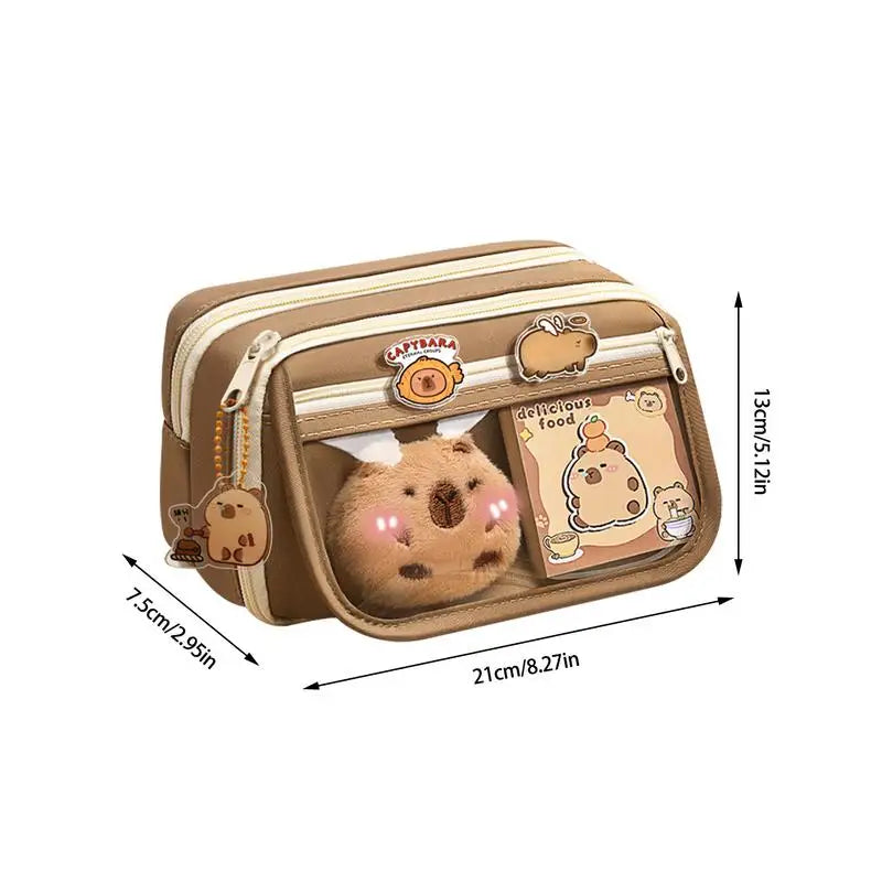 1Pc Large Capacity Pencil Case Flip Cover Stationery Pencil Bag Simple Stationery Storage bag School Office Supplies Stationery