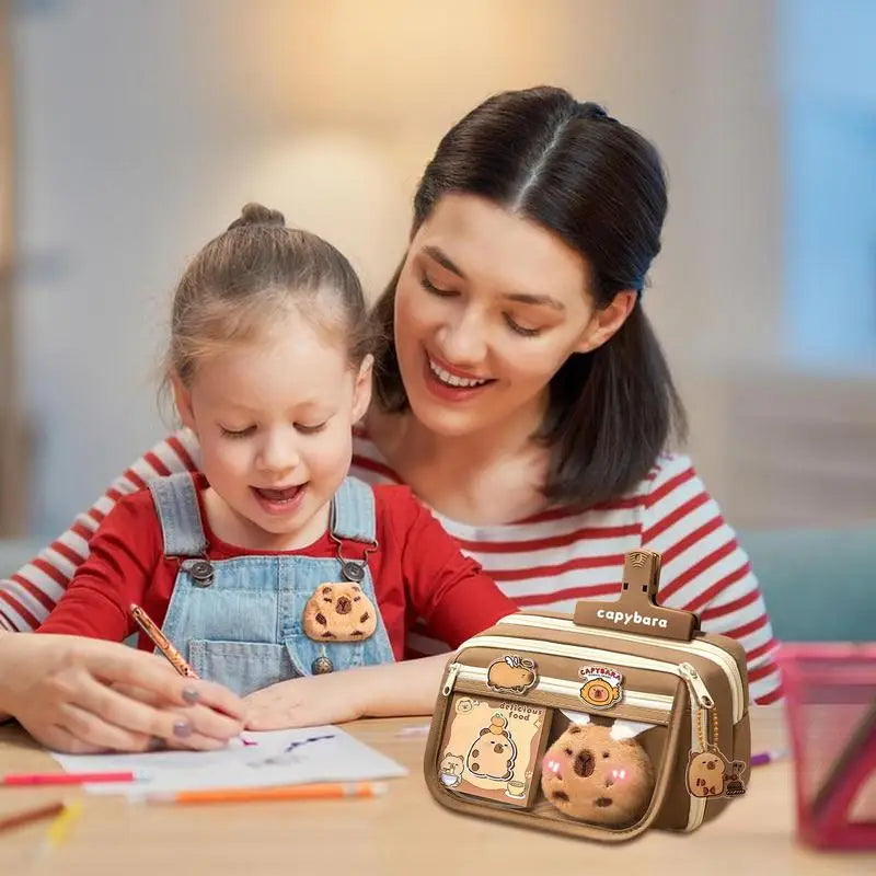 1Pc Large Capacity Pencil Case Flip Cover Stationery Pencil Bag Simple Stationery Storage bag School Office Supplies Stationery