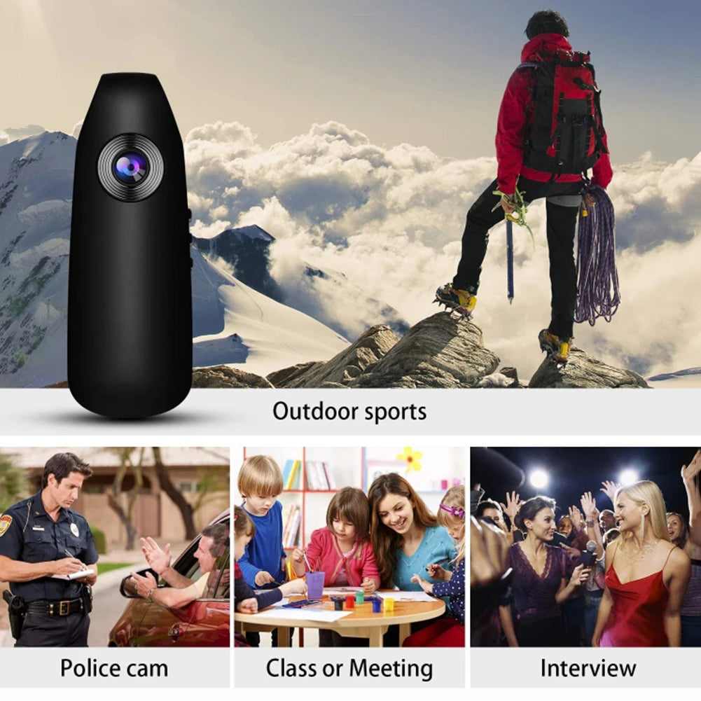 Portable Back Clip Camera HD Micro Cam Pocket Video Recorder Motion Detection for Outdoor Sport Interview Class Meeting