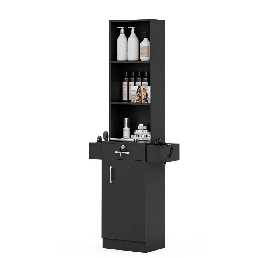 Wall Mount Salon Storage Station, Barber Stations Hair Salon Station, Beauty Salon Spa Equipment, Salon Trolley for Hair Styling
