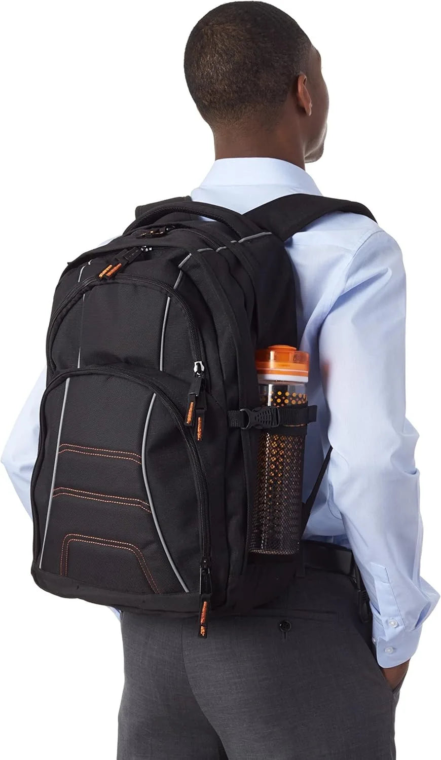 Basics Laptop Backpack for School, Work, Travel, Fits Up to 17-inch Laptops, Binders, Black