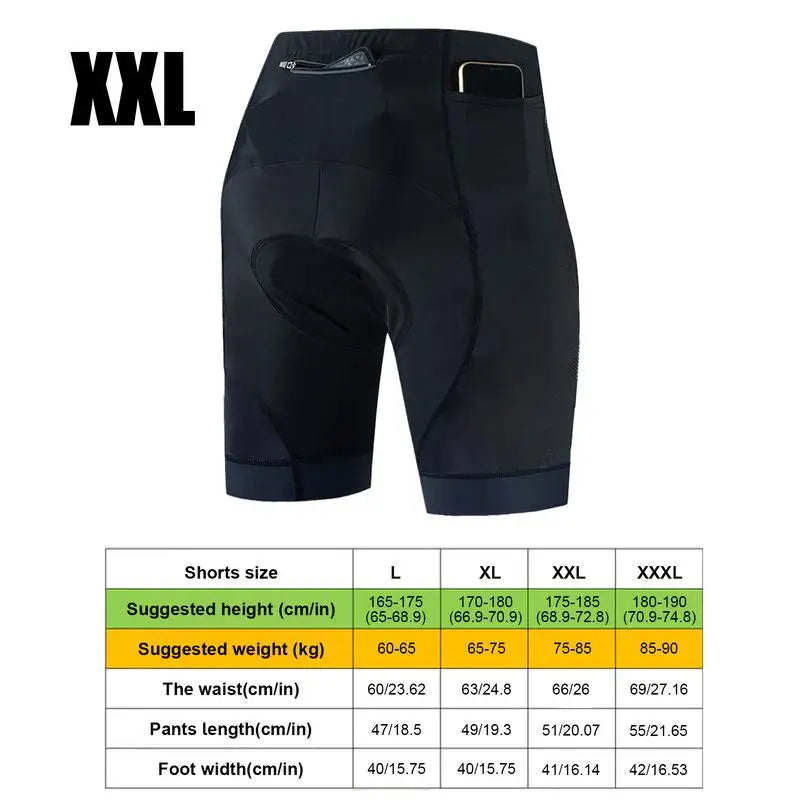 Padded Biking Shorts Riding Pants With 3 Pockets Motorcycle Underpants Cycle Wear Tights For Road And Mountain Biking