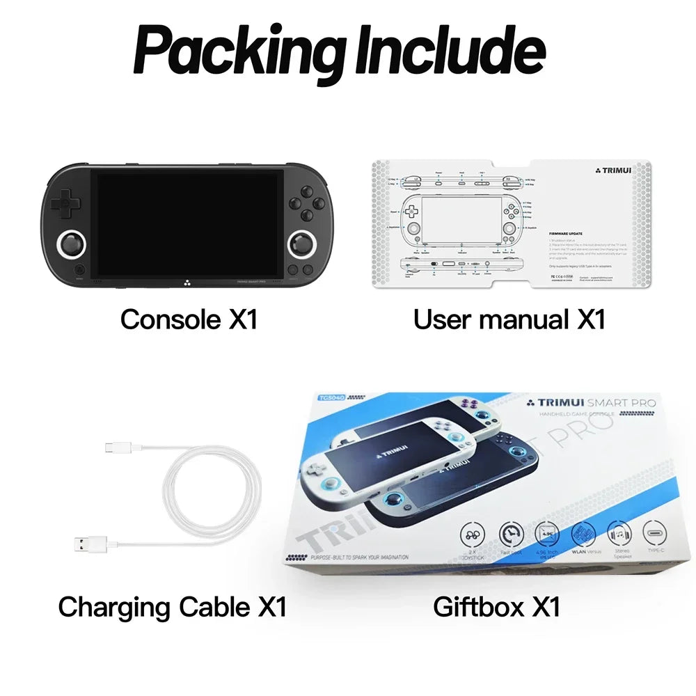 Trimui Smart Pro Handheld Game Console with 4.96 IPS Screen