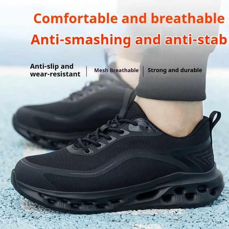 VEIGAR Mens Steel Toe Safety Shoes Puncture Proof Durable
