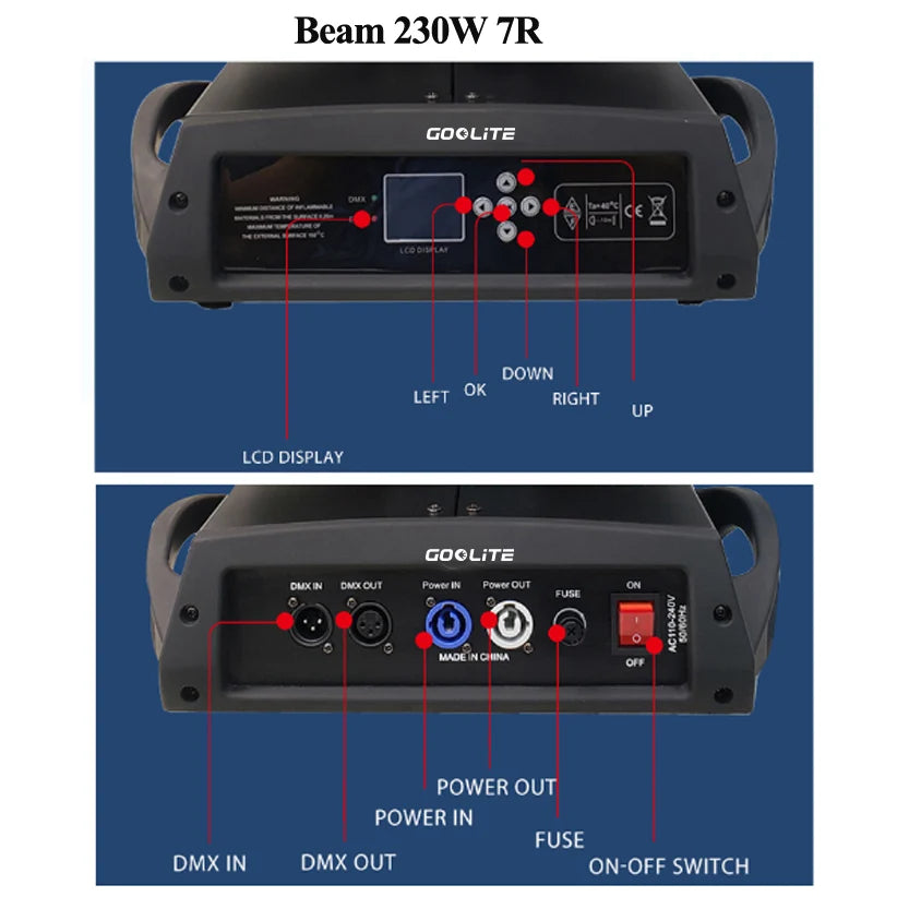 2pcs Stage Lighting Beam 7R 230W Moving Head With DMX512 Lyre DJ Projector Disco Party Professional Stage Equipment For Concert