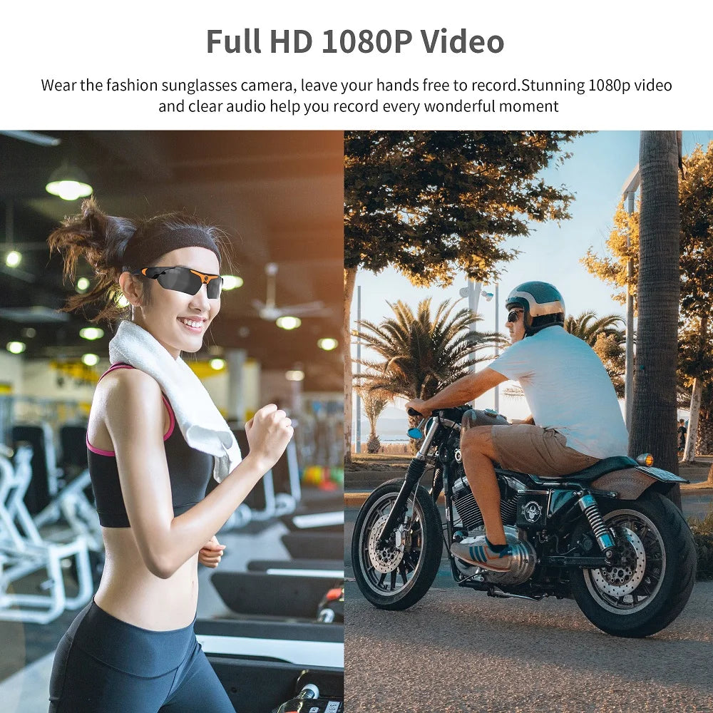Wearable HD 1080P Camera Outdoor Cycling Glasses Polarized Lens
