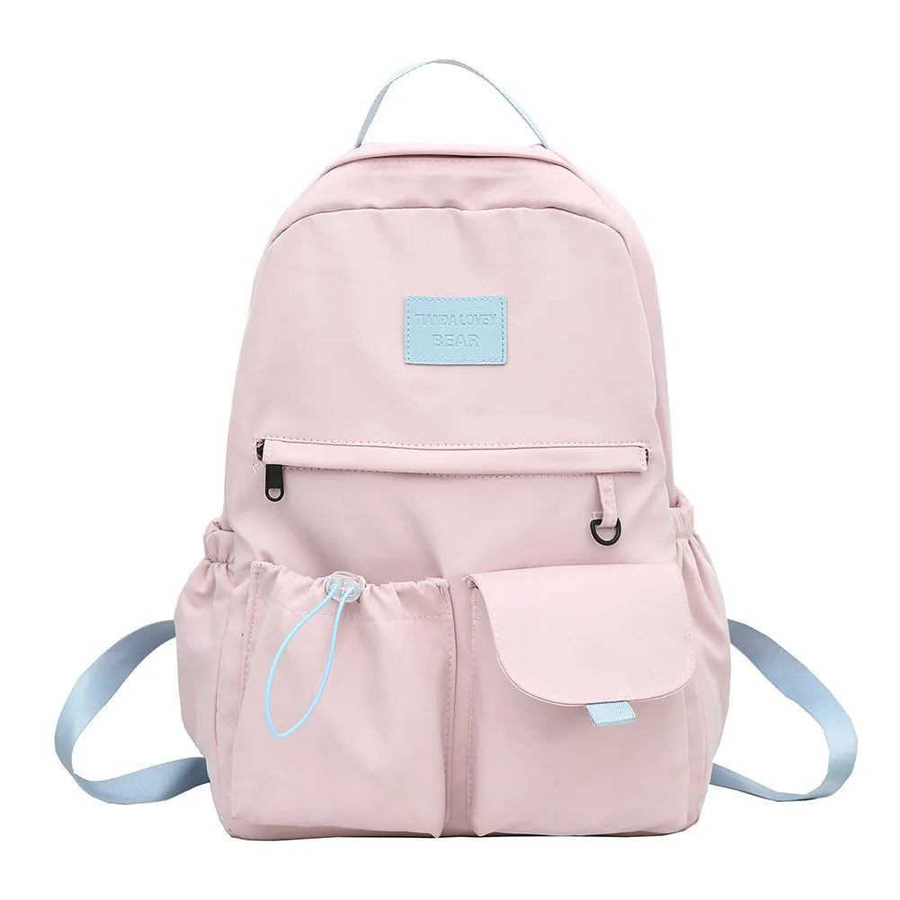 Casual Floral Prints Women Backpack Girls Bookbags Large Capacity Students School Bags Travel Backpack Mochilas with Pendants