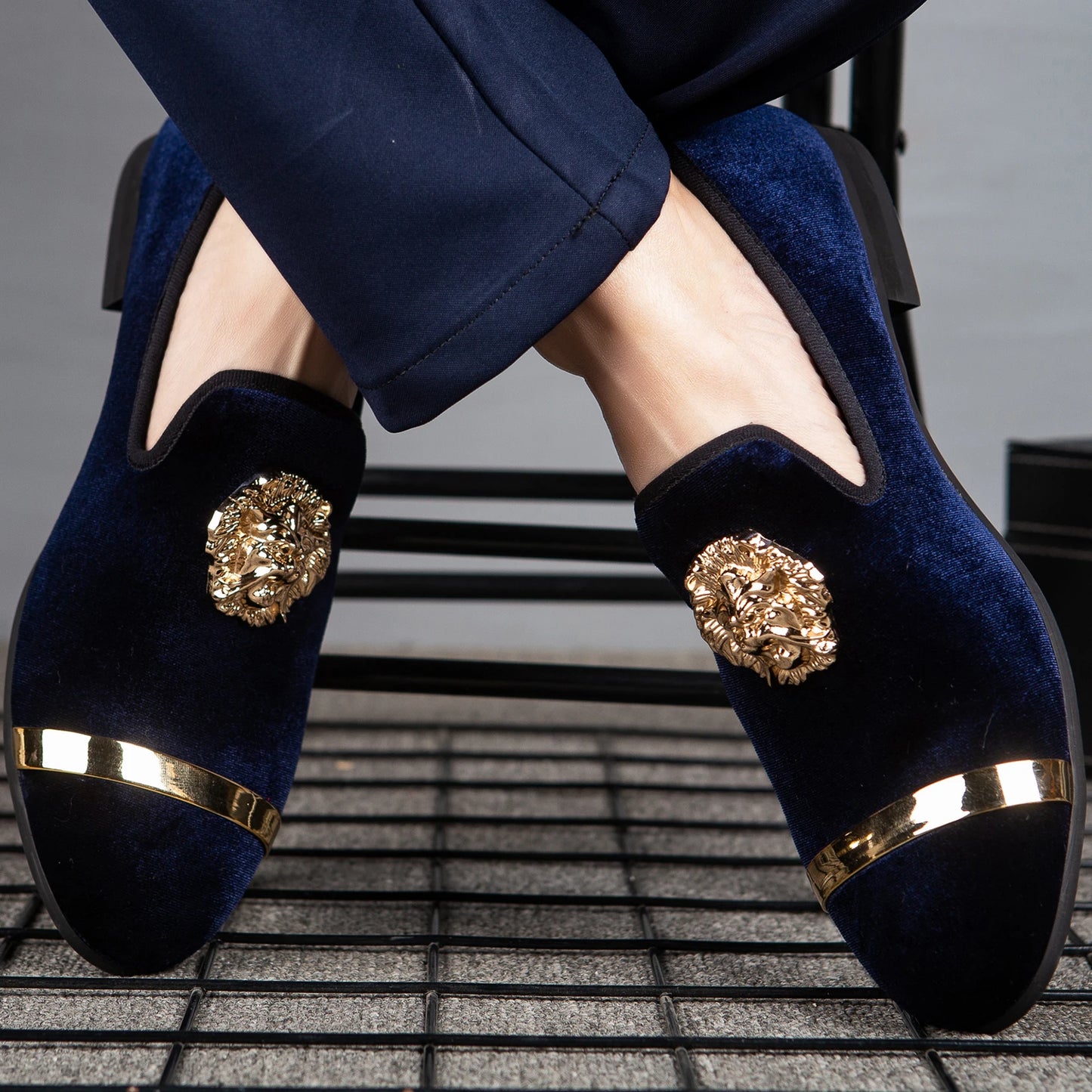 Meijiana Velvet Dress Slip On Glitter Loafers For Men