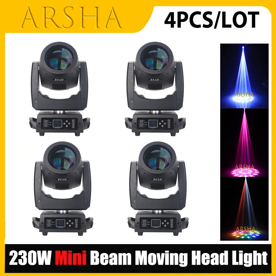 No Tax 4Pcs Mini Beam 230W 7R Moving Head Light Professional Stage Beam Lighting for Show Disco Dj Club Light Nightclub DMX