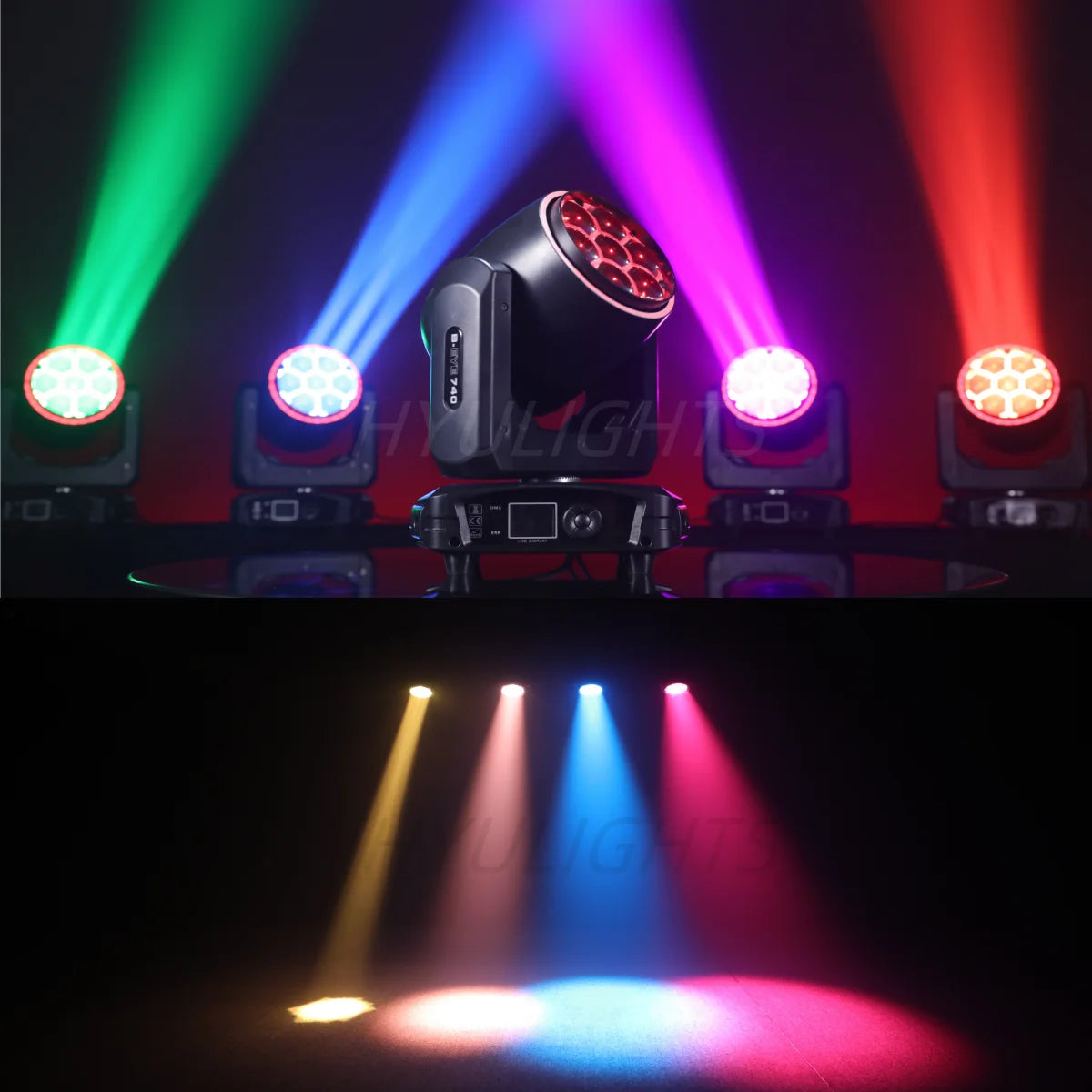 7x40W RGBW 4in1 LED Spotlight Wash/Beam /Zoom,Professional DJ/Bar Lighting Big Bee Eye Moving Head  disco strobe stage lights