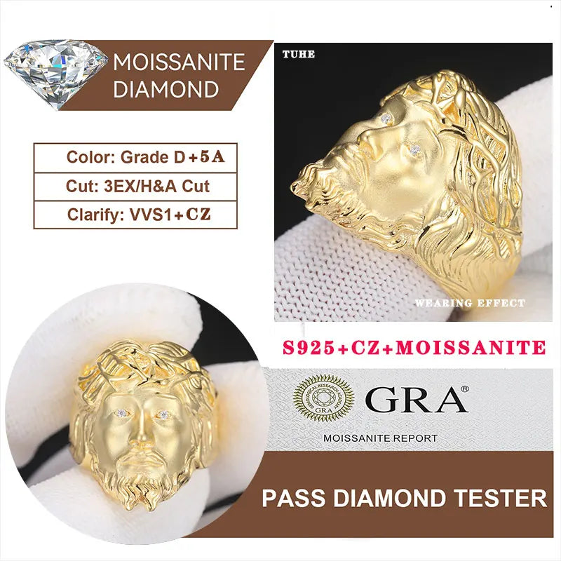 Mouth Rings Silver Moissanite For Men Jewelry