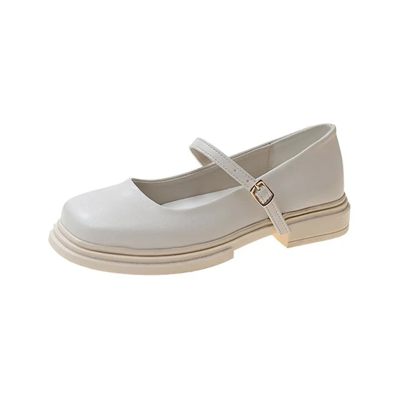 Oulylan Soft Soles Women Shoe Comfortable Thick Soled Leather Shoes Women Spring Autumn New 2024 British Style Shoes for Women