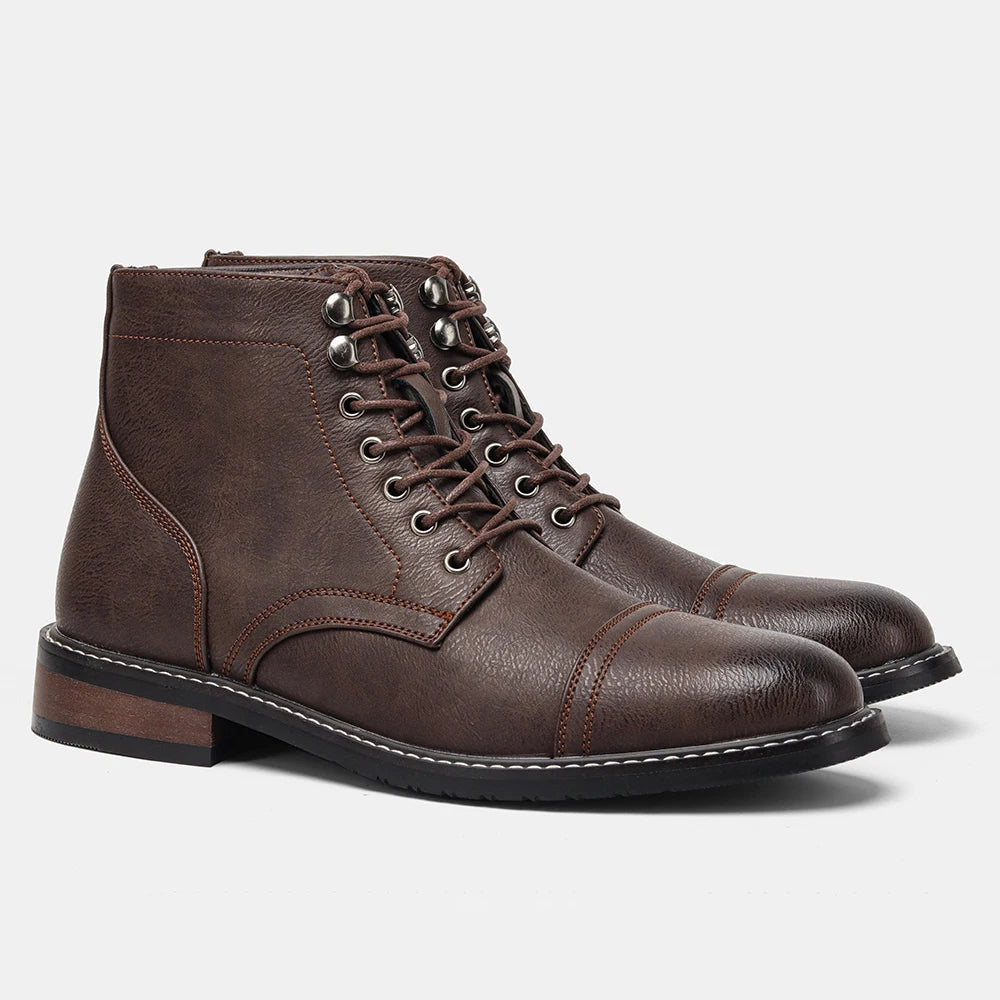 Hecrafted Men Ankle Boots Western Style Comfortable