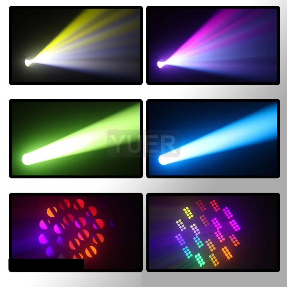 2Pcs/lot LED With Ring Moving Head Light 200W Beam+Spot+18 Rotating Prisms+Rainbow Effect Dmx Stage Light Effect Light Disco Dj