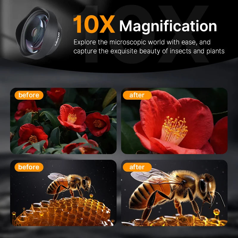 Ulanzi Universal 75mm Macro Phone Lens With Clip Professional Phone Camera Lens For iPhone 15 14 Samsung S20 Plus Huawei Xiaomi