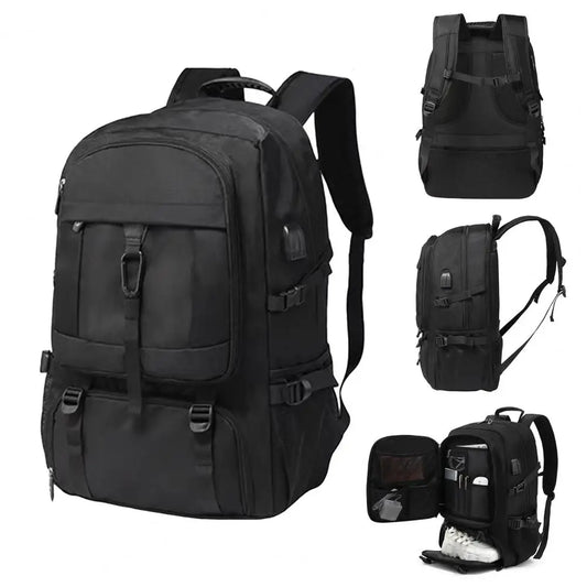 50/80L Men's USB Charging Port Laptop Bag School Bags For Boys Male Motorcycle Waterproof Business Sports Travel Backpack Men