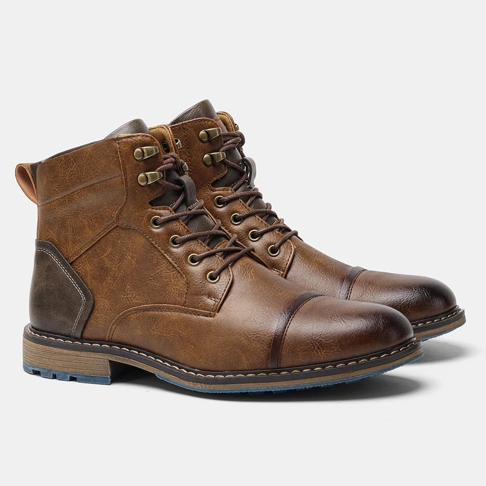 Hecrafted Men Ankle Boots Western Style Comfortable