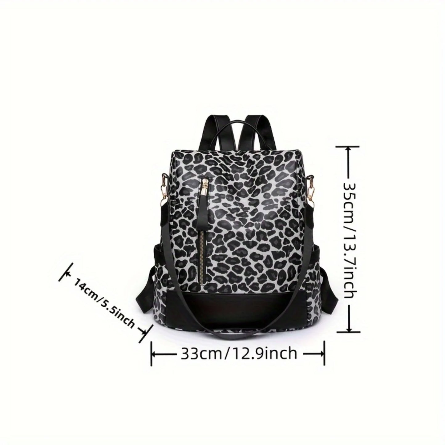 Leopard Print Anti-theft Travel Backpack Purse for School Work Travel