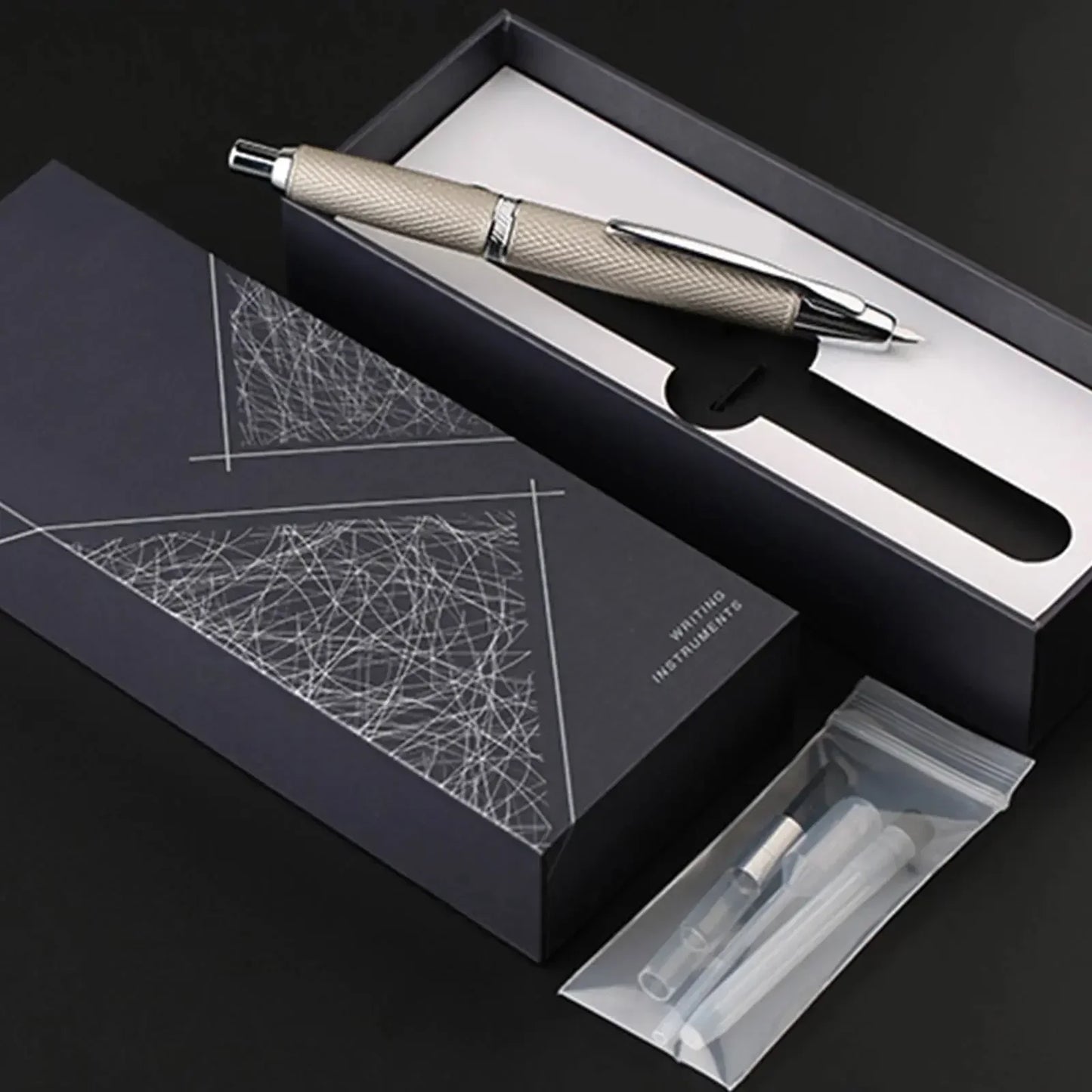 MOONMAN A1 AK1 Metal Press fountain pen Fish scale pattern design EF 0.4MM Nib writing ink pens school office supplies gifts pen