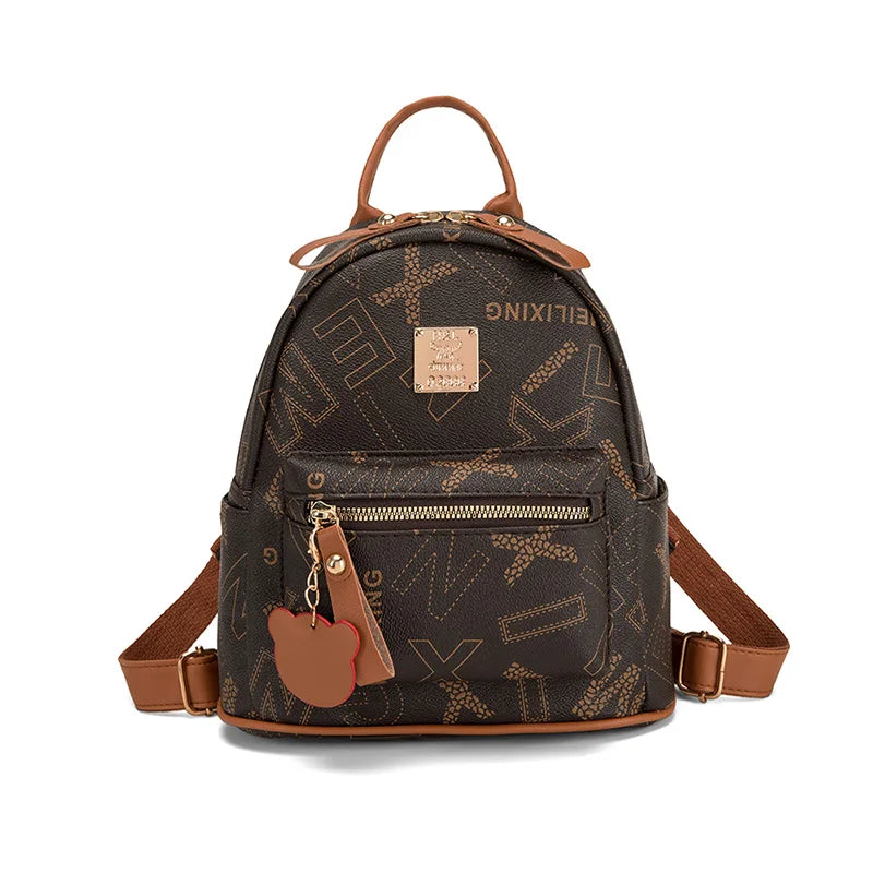 Backpack Purse PU Leather Adjustable Strap Mini Backpack for Women Multi Pockets Rucksack School Bag for Travel Shopping