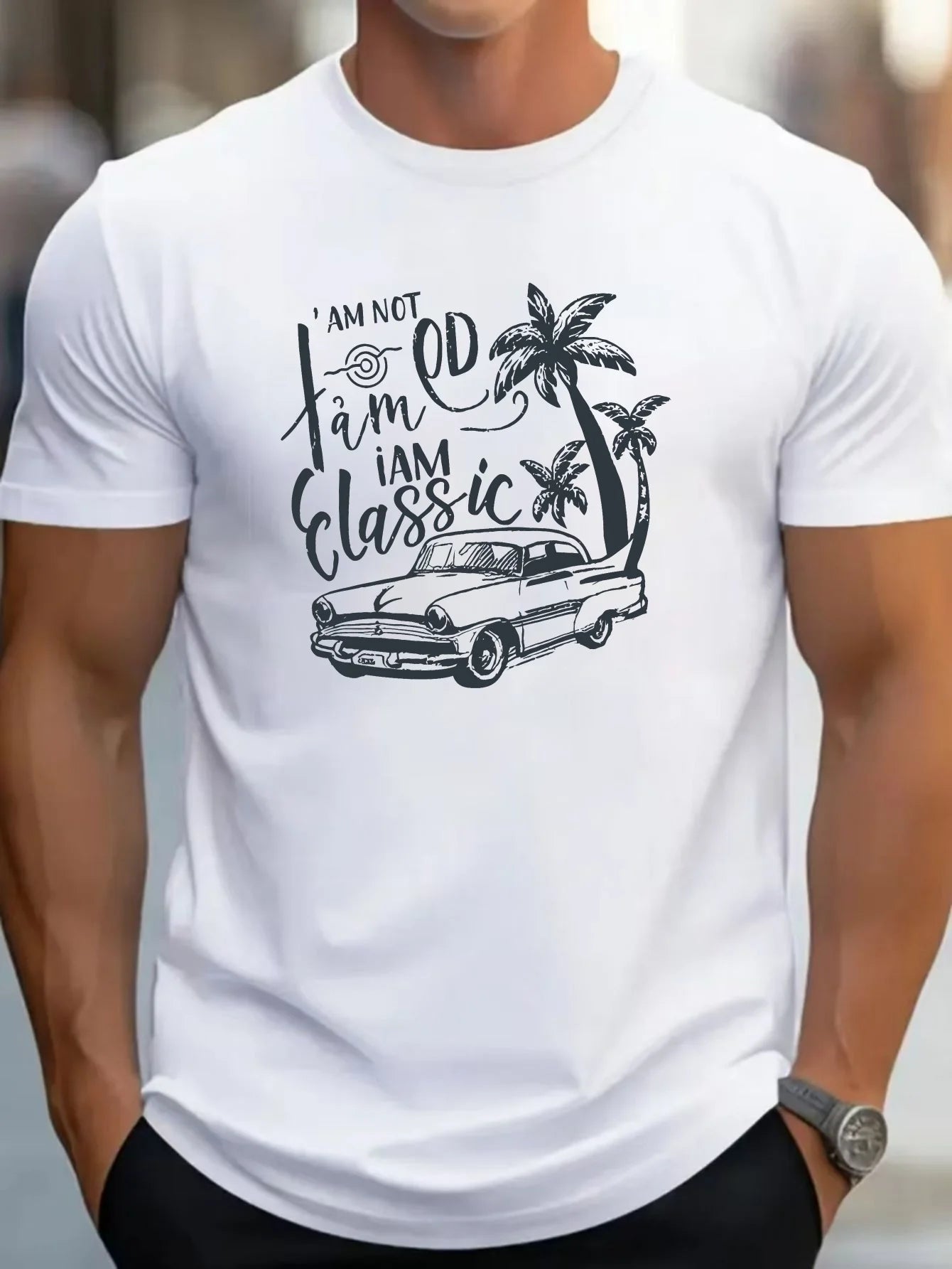 Fashion Print Cotton short-sleeved T-shirt American fashion trendy brand printed bottoming shirt for men and teenagers spring an