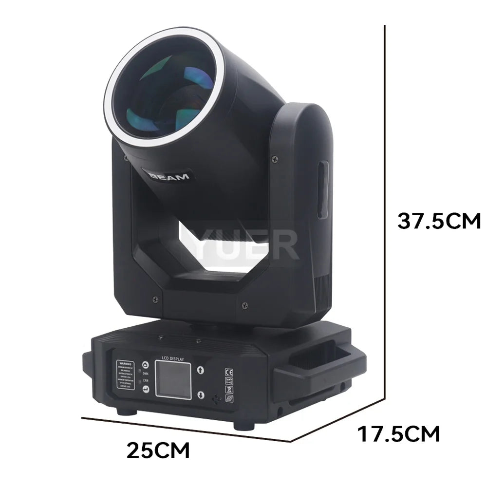 2Pcs/lot LED With Ring Moving Head Light 200W Beam+Spot+18 Rotating Prisms+Rainbow Effect Dmx Stage Light Effect Light Disco Dj