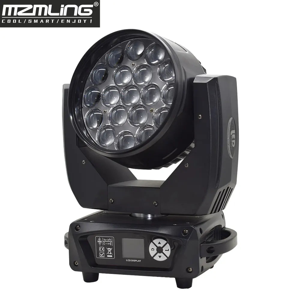 Ship From Local Warehouse 19x15w RGBW 4in1 Wash/Zoom Light With Ring Control DMX512 Moving Head Light DJ/Bar Stage Light