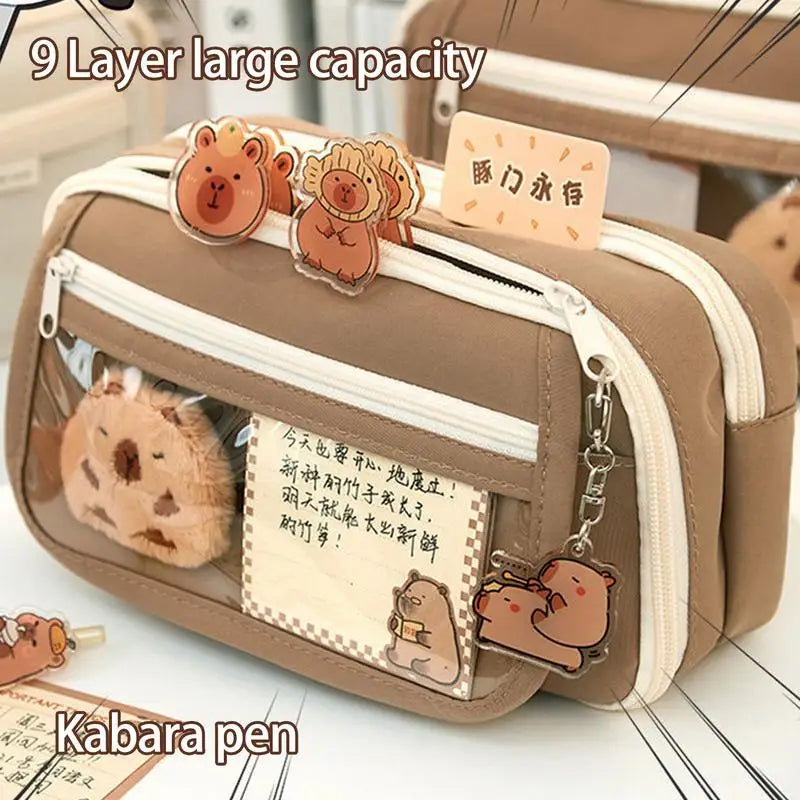 1Pc Large Capacity Pencil Case Flip Cover Stationery Pencil Bag Simple Stationery Storage bag School Office Supplies Stationery