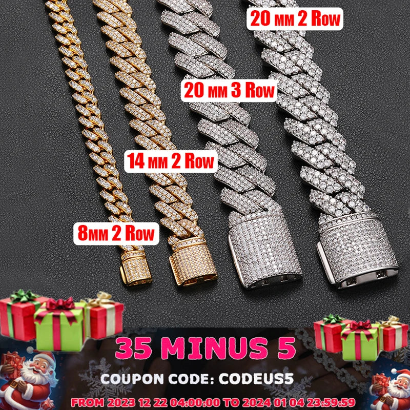Full Cuban Chain Bling Necklaces Jewelry