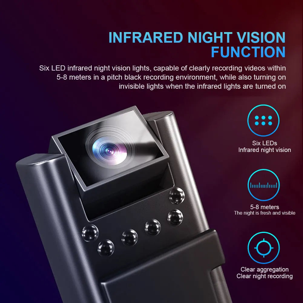 Small Camcorder 1080P HD Portable Law Enforcement Recorder Digital Video Recorder Night Vision 800mAh Support TF 128GB Micro USB