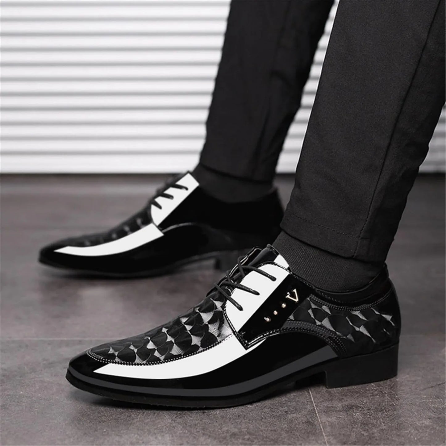 Mens Moire Pattern Oxford Shoes Formal Dress Lace Up Italy