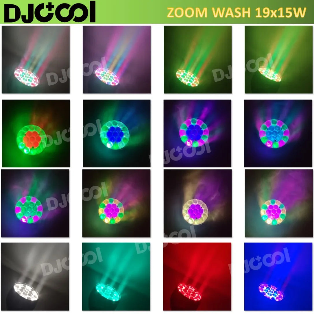 19x15W RGBW 4in1 Beam Wash Zoom or Only Flight Case LED Moving Head Light Professional Machine DMX512 DJ Bar Stage Lights Effect