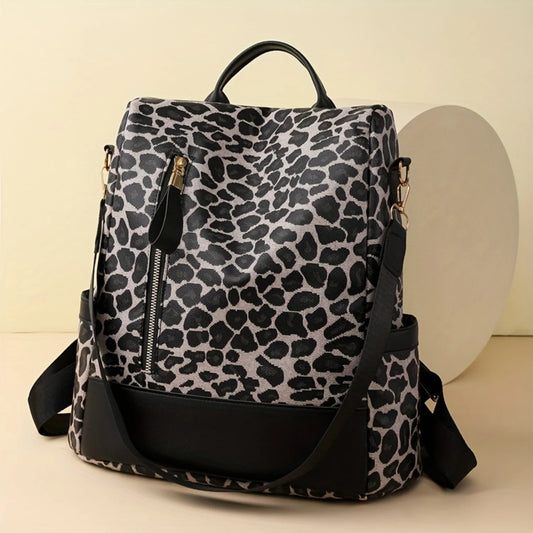 Leopard Print Anti-theft Travel Backpack Purse for School Work Travel