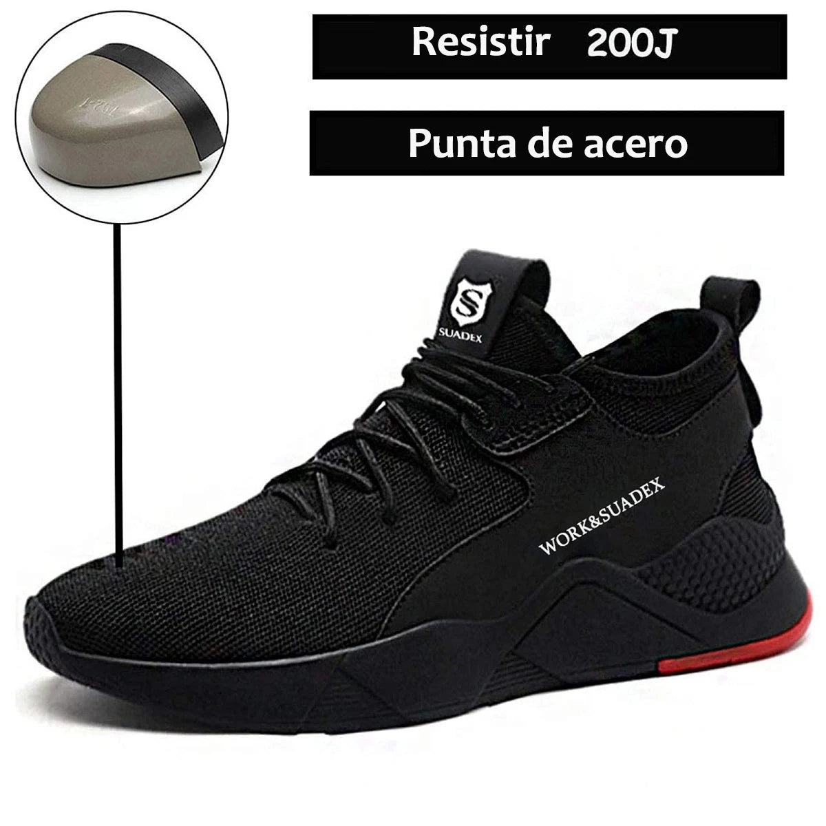 SUADEX Men Work Safety Shoes Steel Toe Cap Anti Smash Boots