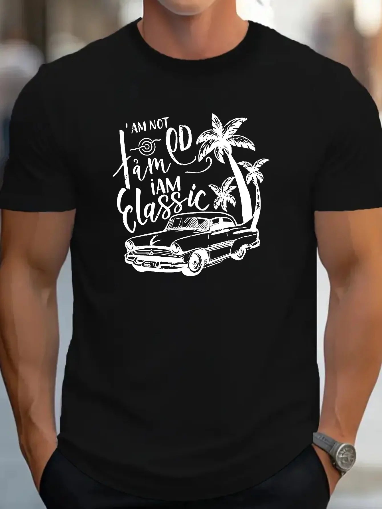 Fashion Print Cotton short-sleeved T-shirt American fashion trendy brand printed bottoming shirt for men and teenagers spring an