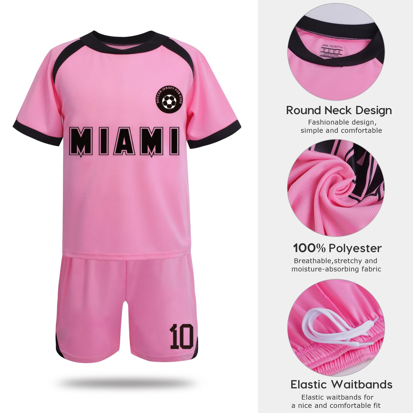 Children's football jersey sports training suit men's and women's 3-piece set loose jersey shorts with stockings
