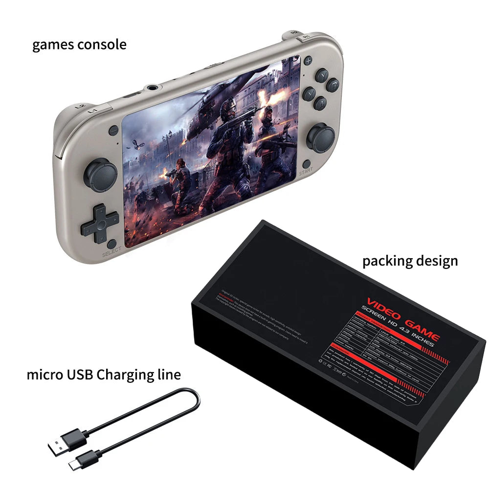 M17 Retro Game Portable Game Console 4.3 Inch 480*272 LCD Screen Mini Handheld Video Game Console Emuelec 25 Emulators