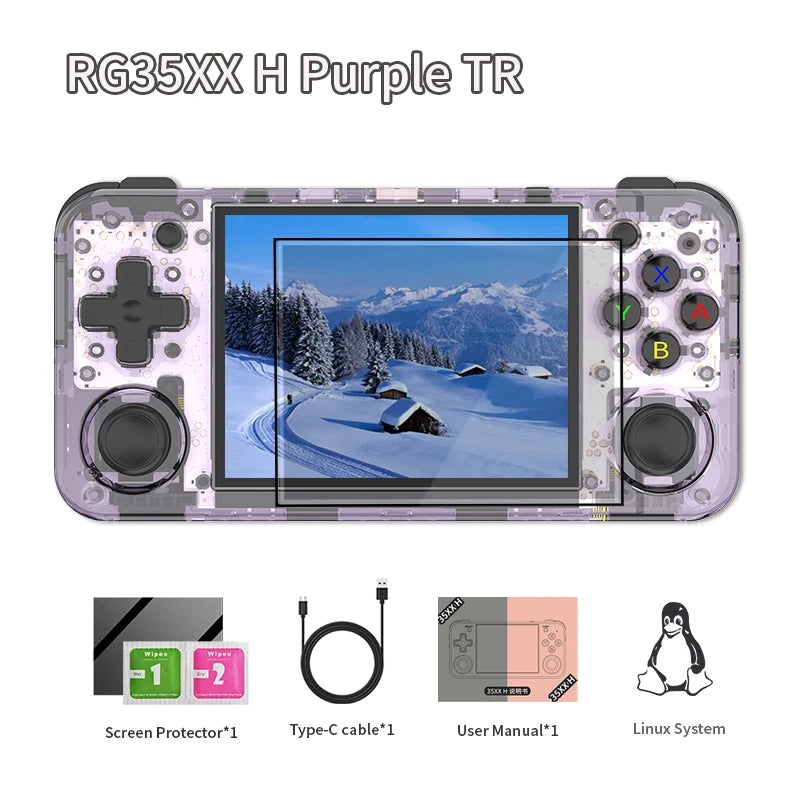 ANBERNIC RG35XX H Handheld Game Console 3.5-inch IPS Screen Linux H700 Retro Video Games Player 3300mAh 64G 5528 Classic Games