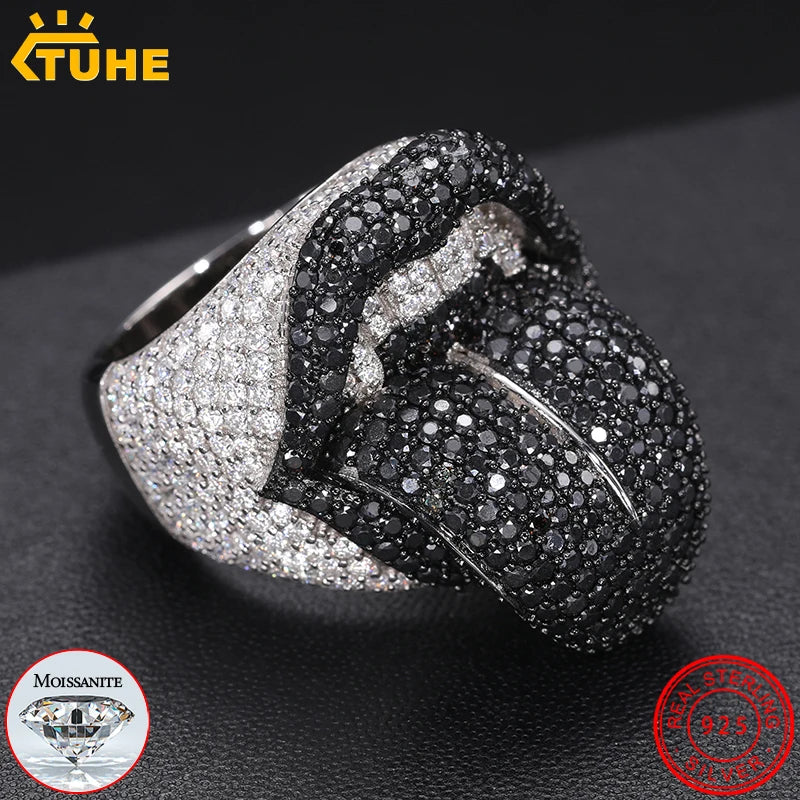 Mouth Rings Silver Moissanite For Men Jewelry