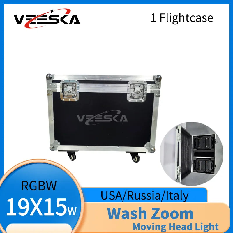 1-10PCS 19X15W Beam Wash Moving Head LED Zoom Lyre Wash Light RGBW Beam Effcect For Dj Light Wedding Party Show flight box