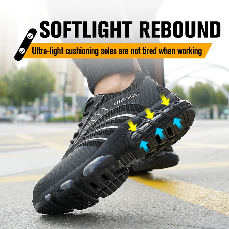Breathable Lightweight Anti Smash Puncture Safety Shoes