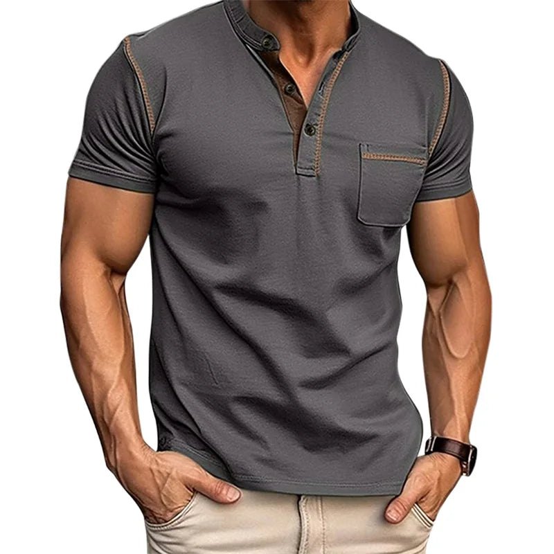 Men s Lightweight V-Neck T-Shirt Breathable  Fit Short Sleeve Casual Tee Soft Comfortable Summer Tops with Pocket