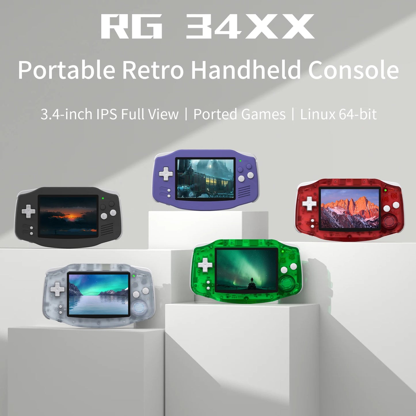ANBERNIC RG 34XX Retro Handheld Game Console 3.4” HD IPS 720*480 Screen Linux 64-bit Wifi Bluetooth RG34XX Video Gaming Consoles