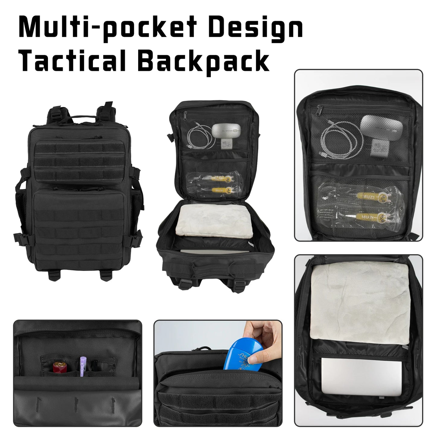 School Bags Large Capacity Mens Waterproof Backpack Simple Multilayer 25L Men Tactical Backpack Softback Outdoor