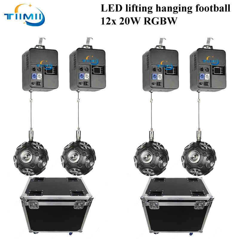 New 4 Pcs/Lot  football movingheads led rgbw 12x20w rgbw 4in1 wash beam LED Moving Head Magic Rotating lifting Ball light
