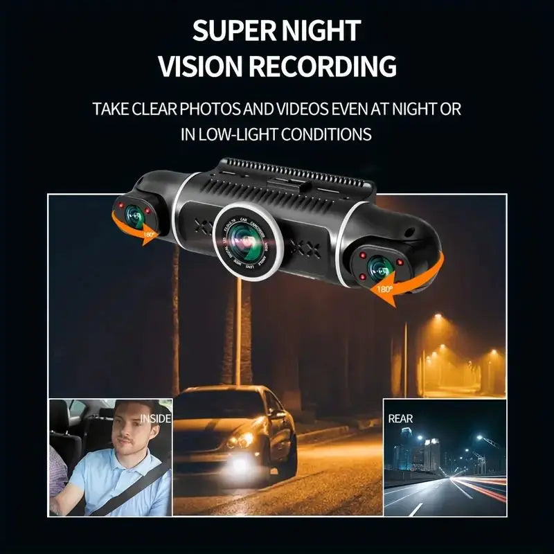 Car Camera 3 Inch Car Recorder Left And Right 4 Channels 4 Screens