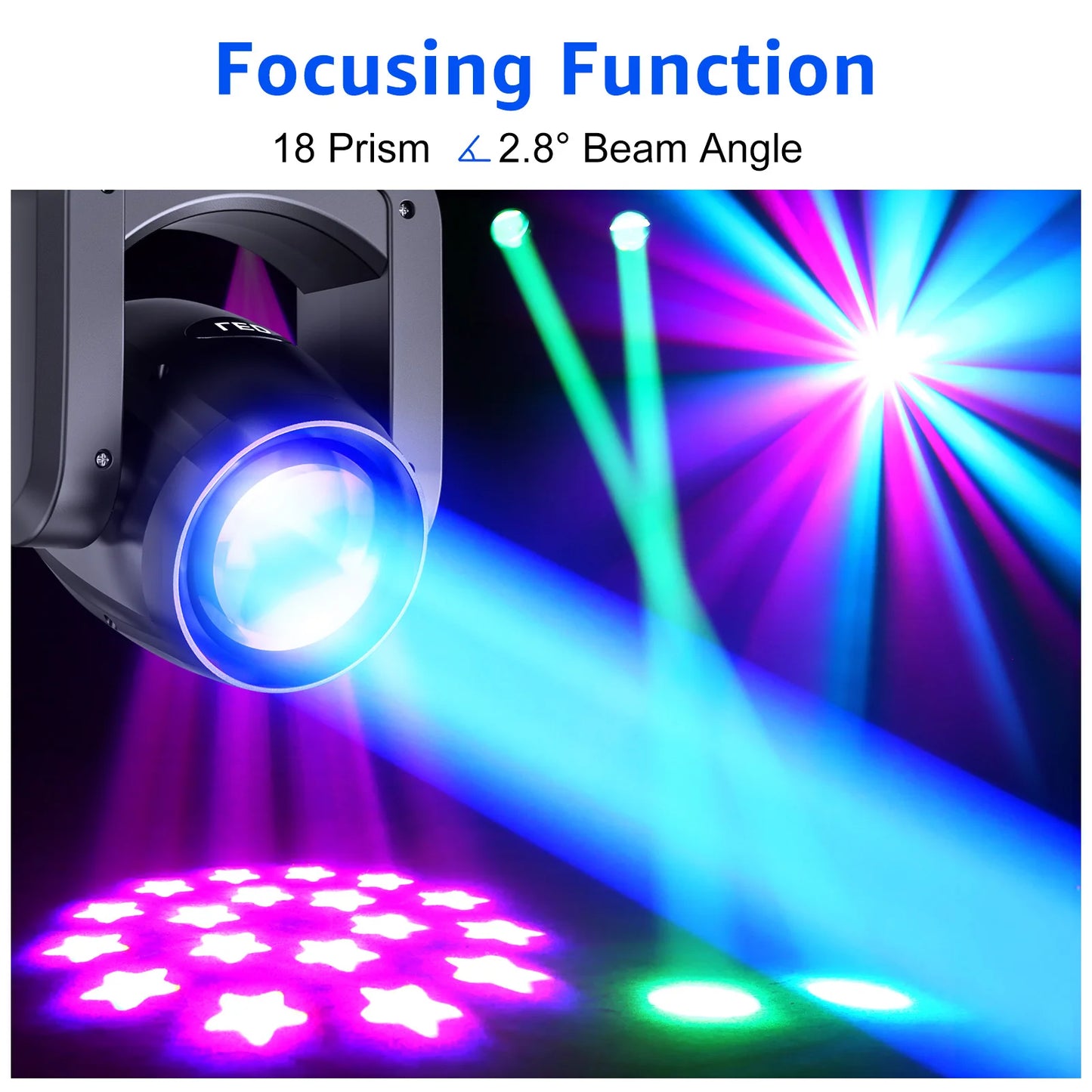 Yiflamefly 150W Beam Moving Head Light 18 Prisms Stage Light DMX512 DJ Lights For DJ Concert Party Weddings Nightclub Dance Hall