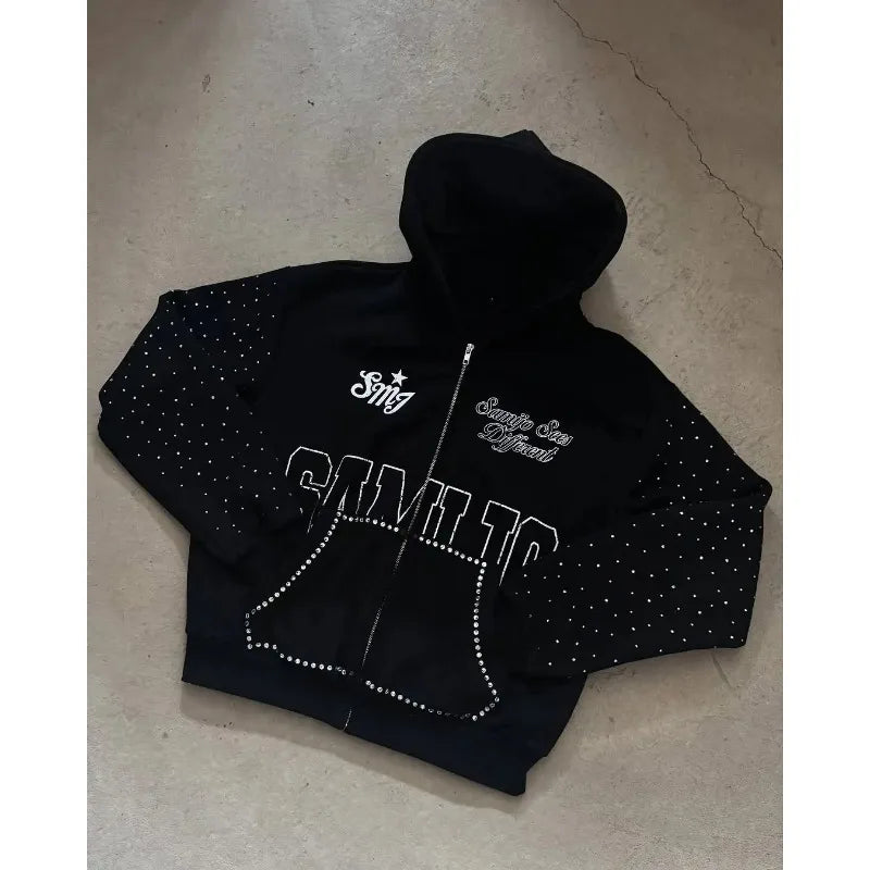 Hip-Hop Letters High-Quality Zipper Hoodies for Men
