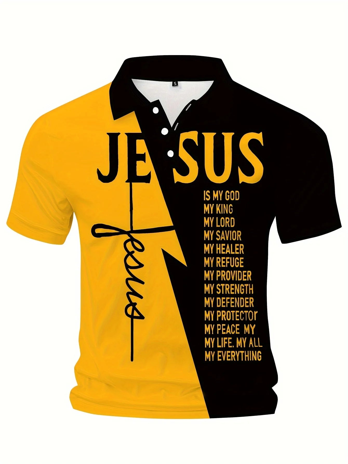 Men's Letter Printed Color Matching Summer Short-Sleeved Lapel T-Shirt, Casual and Comfortable Top as a Gift
