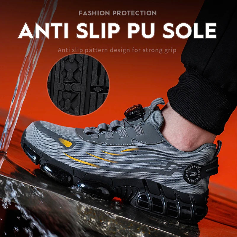 Breathable Lace Free Soft Sole Work Shoes Anti Puncture